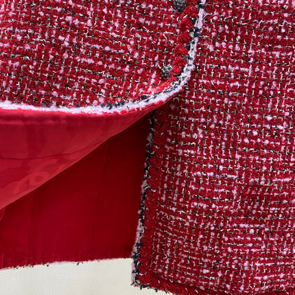 CHANEL 25S RED TWEED FOUR-POCKET SKIRT 314