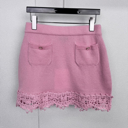 CHANEL 25S KNITTED LACE MIDI SKIRT 414