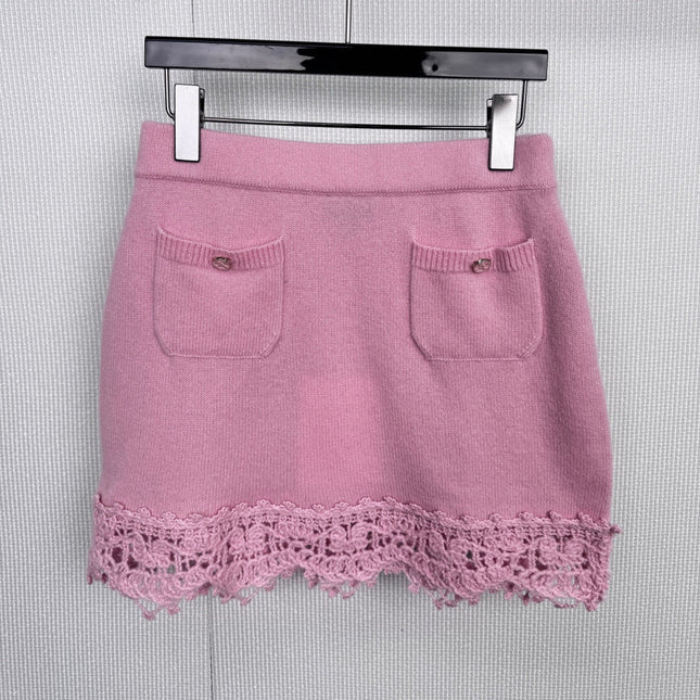 CHANEL 25S KNITTED LACE MIDI SKIRT 414