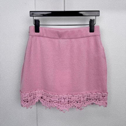 CHANEL 25S KNITTED LACE MIDI SKIRT 414