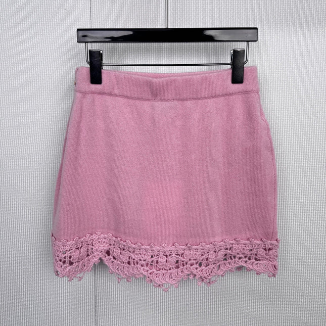 CHANEL 25S KNITTED LACE MIDI SKIRT 414