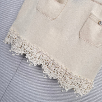 CHANEL 25S KNITTED LACE MIDI SKIRT 416