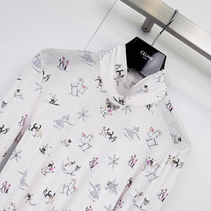 CHANEL 25S PATTERNED TURTLENECK SWEATER 380