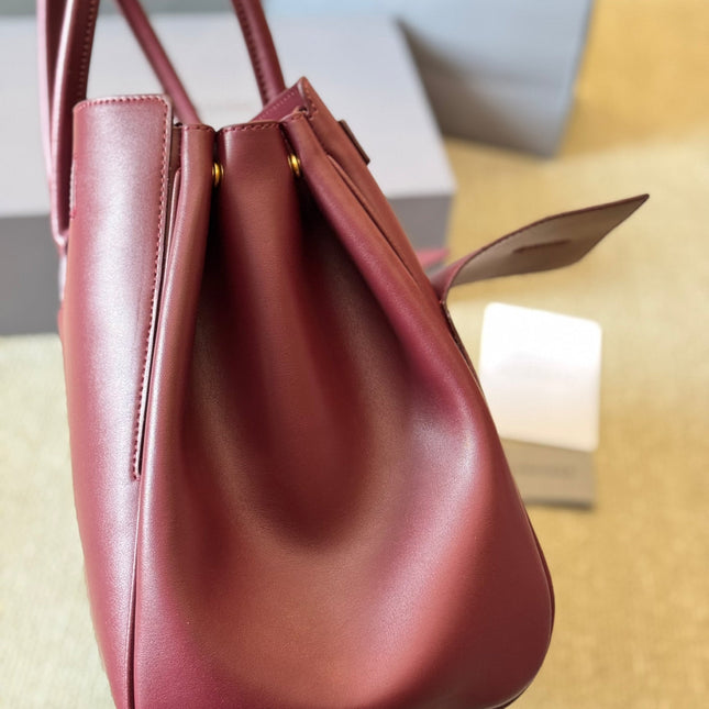 BEL AIR CARRY ALL BAG 35 IN BURGUNDY RED NAPPA LAMBSKIN GOLD HARDWARE