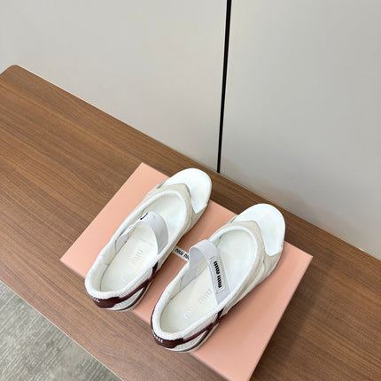 THONG SANDALS IN BEIGE SUEDE MIX WHITE TECH FABRIC