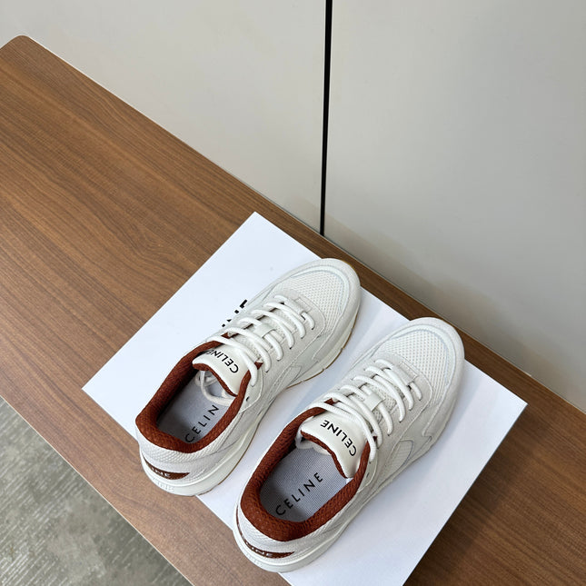 RUNNER CR-03 LOW LACE-UP PALE GRAY SUEDE AND WHITE CALFSKIN