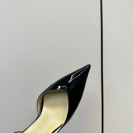 IRIZA PUMPS 85MM IN BLACK PATENT CALFSKIN