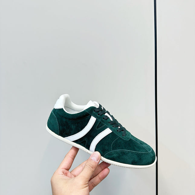 CELINE 25S JOGGER LOW LACE UP SNEAKER WITH TRIOMPHE IN DEEP TEAL SUEDE