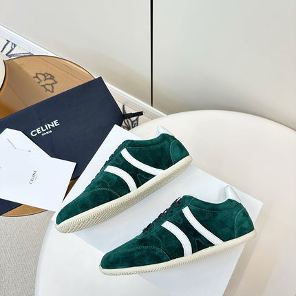 CELINE 25S JOGGER LOW LACE UP SNEAKER WITH TRIOMPHE IN DEEP TEAL SUEDE