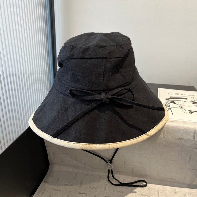 BUCKET HAT MODEL 651983 IN BLACK SLUB FABRIC
