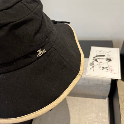 BUCKET HAT MODEL 651983 IN BLACK SLUB FABRIC