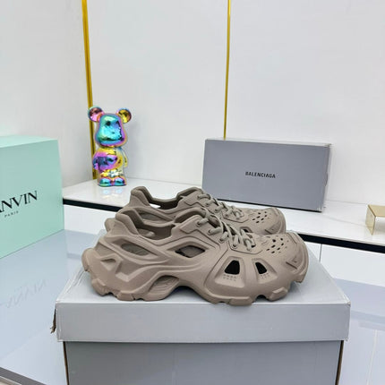 BALENCIAGA 25S SPIDER-MAN SNEAKERS IN TAUPE BROWN SYNTHETIC RUBBER