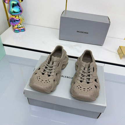 BALENCIAGA 25S SPIDER-MAN SNEAKERS IN TAUPE BROWN SYNTHETIC RUBBER