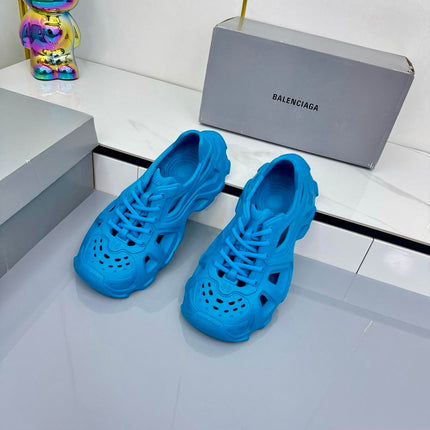BALENCIAGA 25S SPIDER-MAN SNEAKERS IN BLUE SYNTHETIC RUBBER