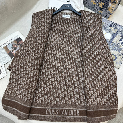 DIOR HOODED COAT IN DARK BROWN WOOL