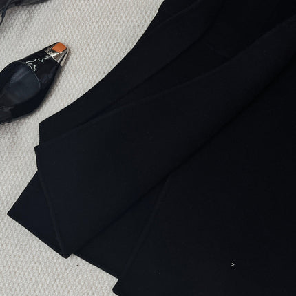 HERMES 25S LAPEL-COLLAR CASHMERE COAT 210