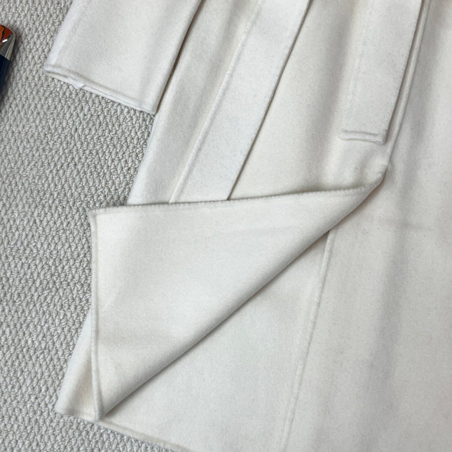 HERMES 25S LONG CASHMERE PIG-NOSE COAT 206