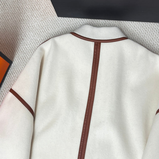 HERMES 25S CASHMERE COAT WITH LEATHER BUTTONS 204