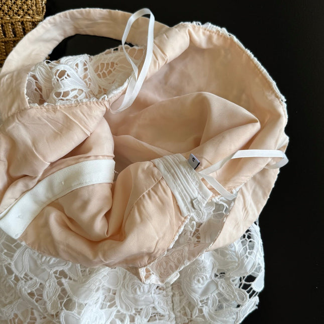 WHITE FLORAL LACE DRESS 25S IN LACE MATERIAL 267155