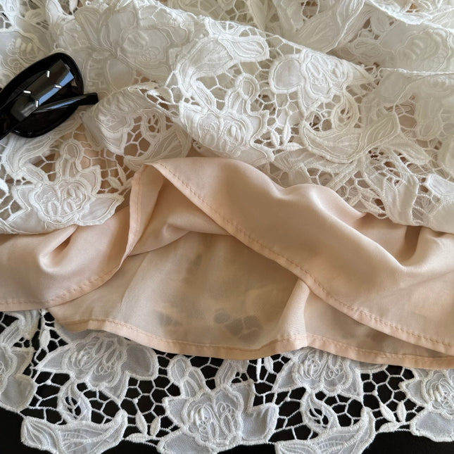 WHITE FLORAL LACE DRESS 25S IN LACE MATERIAL 267155