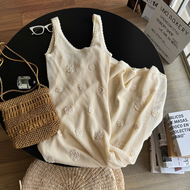 BACKLESS LONG DRESS 25S IN SOFT LACE  267134