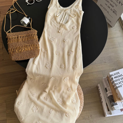 BACKLESS LONG DRESS 25S IN SOFT LACE  267134