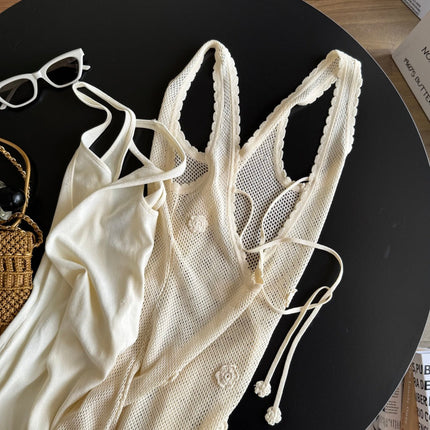 BACKLESS LONG DRESS 25S IN SOFT LACE  267134