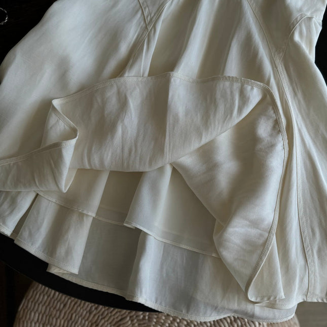 POLO COLLAR PINAFRORE DRESS 25S IN LINEN 267128