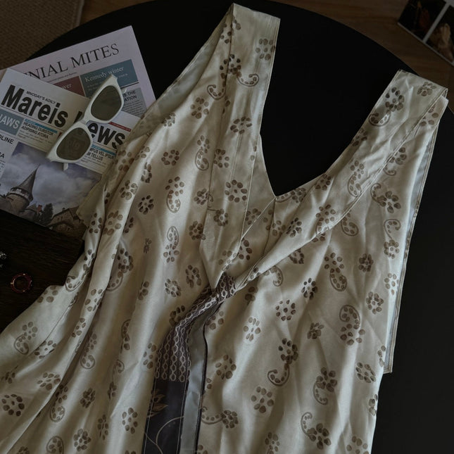 BOHEMIAN SLEEVELESS V NECK MAXI DRESS 25S IN SILK 267140