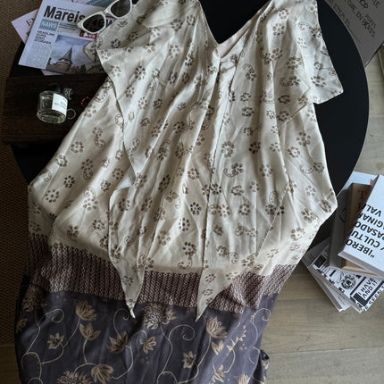 BOHEMIAN SLEEVELESS V NECK MAXI DRESS 25S IN SILK 267140