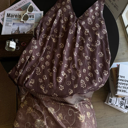 BOHEMIAN SLEEVELESS V NECK MAXI DRESS 25S IN SILK 267140