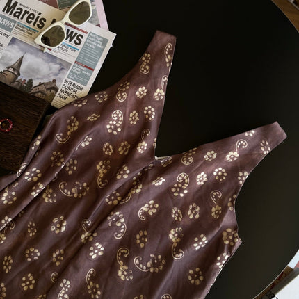 BOHEMIAN SLEEVELESS V NECK MAXI DRESS 25S IN SILK 267140