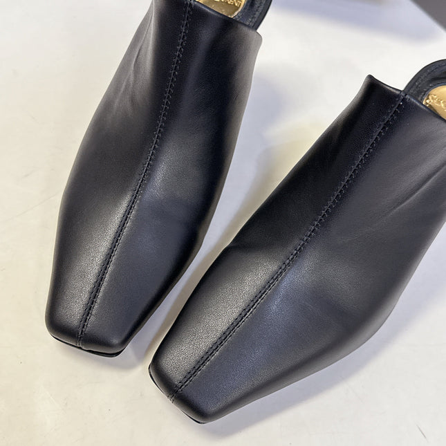 YSL 25S HIGH-HEEL SANDALS 75 MM IN BLACK LAMBSKIN