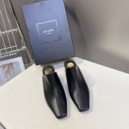 YSL 25S HIGH-HEEL SANDALS 75 MM IN BLACK LAMBSKIN