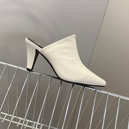 YSL 25S HIGH-HEEL SANDALS 75 MM IN WHITE LAMBSKIN