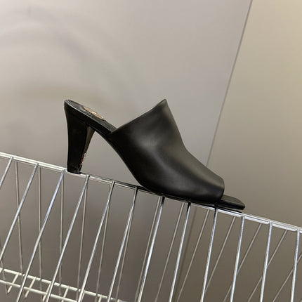 YSL 25S HIGH-HEEL SANDALS 75 MM IN BLACK LAMBSKIN