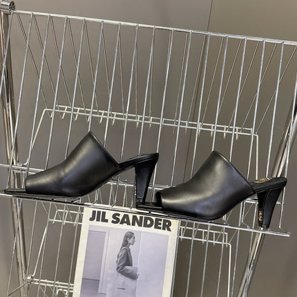 YSL 25S HIGH-HEEL SANDALS 75 MM IN BLACK LAMBSKIN