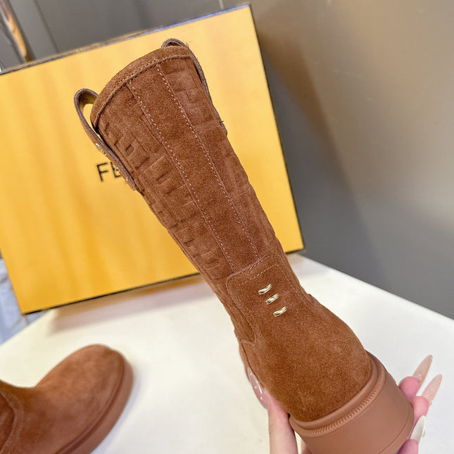 FENDI 25S BOOTS IN BROWN SUEDE