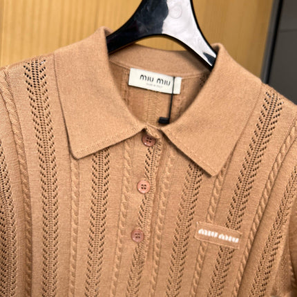 MIUMIU KNITTED POLO SHIRT STYLE 246