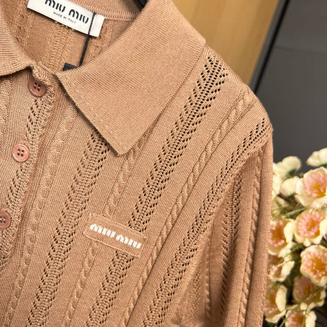 MIUMIU KNITTED POLO SHIRT STYLE 246