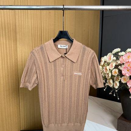 MIUMIU KNITTED POLO SHIRT STYLE 246