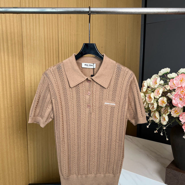 MIUMIU KNITTED POLO SHIRT STYLE 246