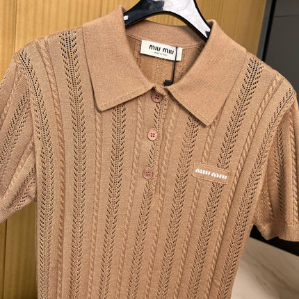 MIUMIU KNITTED POLO SHIRT STYLE 246