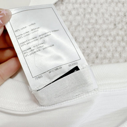 CC 25 Appliqué Short Sleeves T-shirt White Cotton