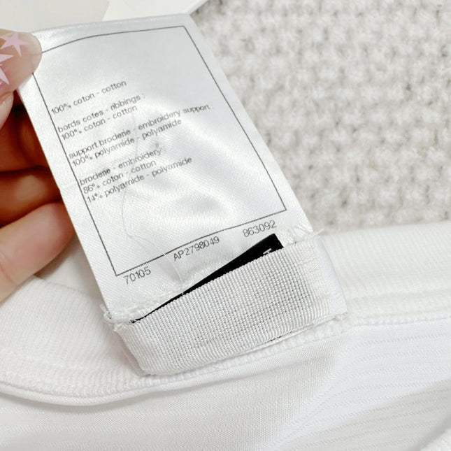 CC 25 Appliqué Short Sleeves T-shirt White Cotton