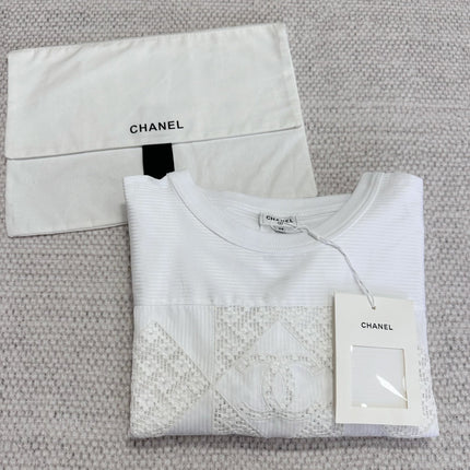 CC 25 Appliqué Short Sleeves T-shirt White Cotton