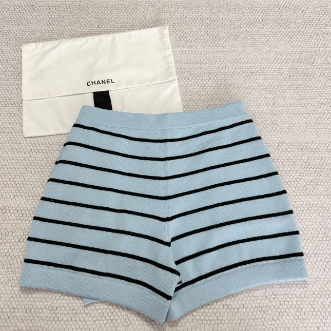 CC 25 Striped Culottes Blue Cashmere