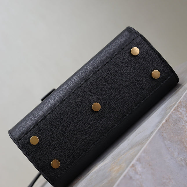 YSL 25S SAC DE JOUR 22 IN BLACK SUPPLE GRAINED CALFSKIN GOLD HARDWRE