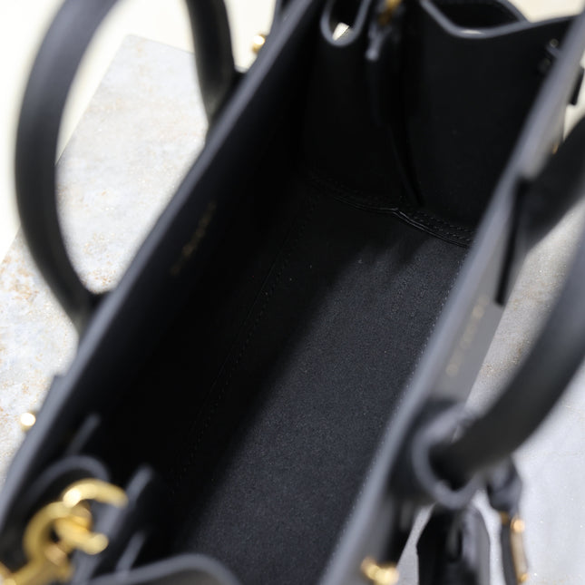 YSL 25S SAC DE JOUR 22 IN BLACK SUPPLE GRAINED CALFSKIN GOLD HARDWRE