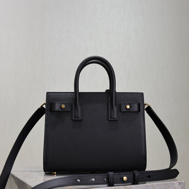 YSL 25S SAC DE JOUR 22 IN BLACK SUPPLE GRAINED CALFSKIN GOLD HARDWRE